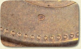 Canadian cent with P mint mark