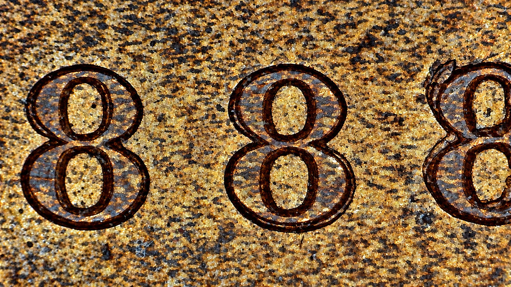 Close-up of the date numerals on an 1888 Canadian one-cent coin