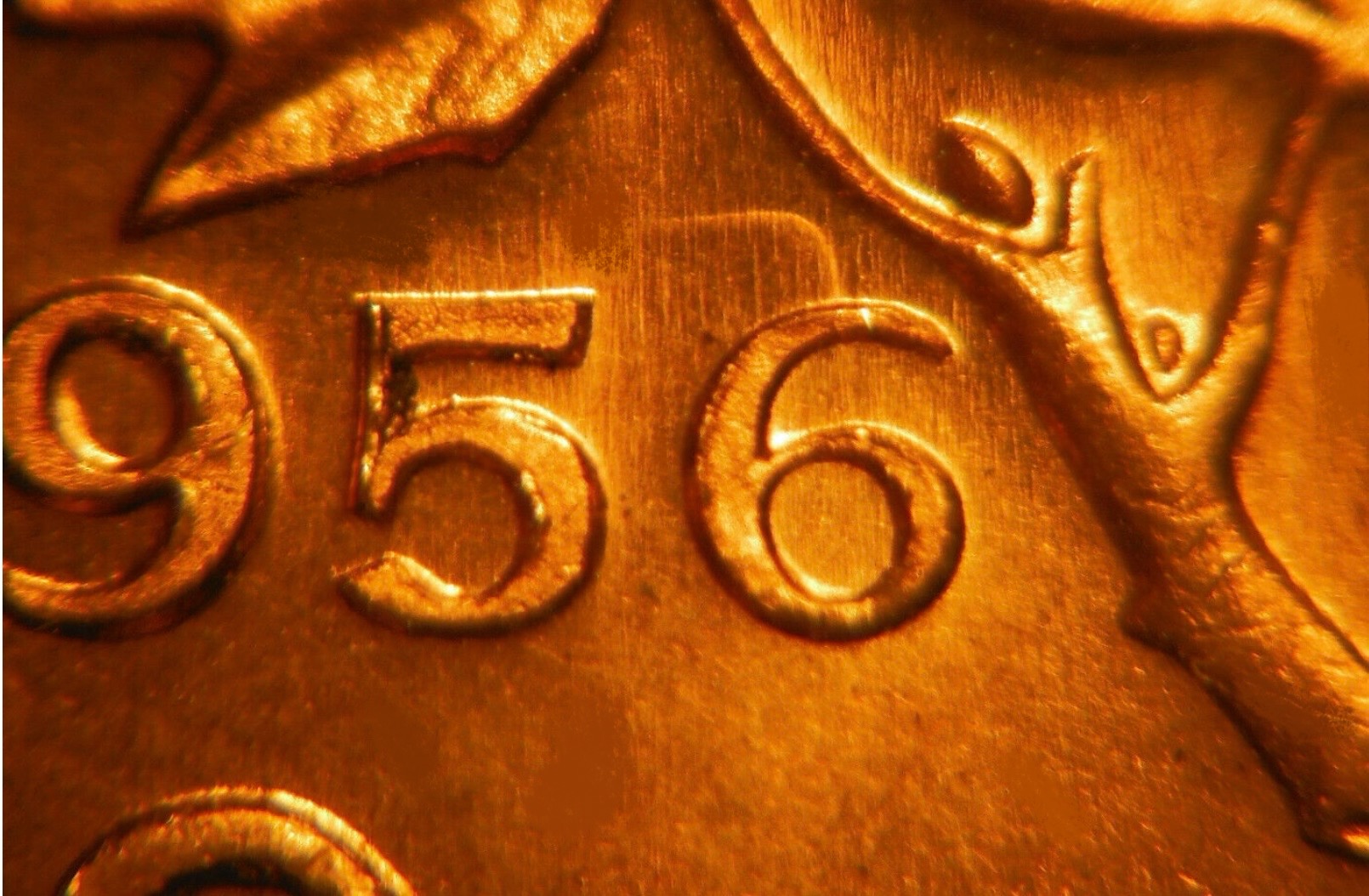 1956 Canadian one-cent Hanging 6 variety, CoinData specimen